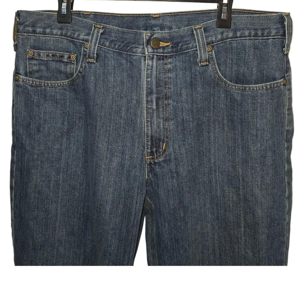 Carhartt Mens Relaxed Fit‎ Jeans 38x32 Medium Wash Denim Pants Workwear Casual